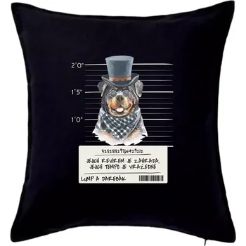 Polštář Lump a darebák rotvajler - Polštář 50x50 - 50x50 - Pouze potah ( Černá )