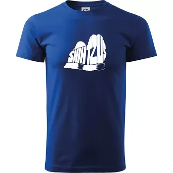 Shih-tzu - nápis v těle - Triko extra velké (5-8XL) - 6XL ( Královská modrá )
