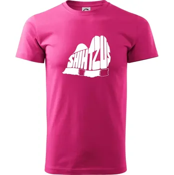 Shih-tzu - nápis v těle - Klasické pánské triko vyšší gramáže - S ( Purpurová )