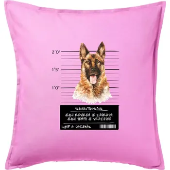 Polštář Lump a darebák - Německý ovčák - Polštář 50x50 - 50x50 - Pouze potah ( Růžová )