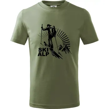 Chlapecké tričko Skialp trip - Tričko dětské bavlněné - 122 cm/6 let ( Khaki )
