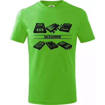Backgammon černý set - Tričko dětské bavlněné - 98 cm / 2 roky ( Apple Green )