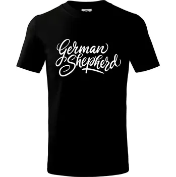 German shepherd - nápis okrasny - nápis okrasný - Tričko dětské bavlněné - 98 cm / 2 roky ( Černá )