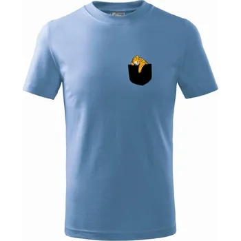 Tygr v kapse - Tričko dětské bavlněné - 98 cm / 2 roky ( Azurově modrá )