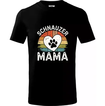 Schnauzer Mama - Tričko dětské bavlněné - 98 cm / 2 roky ( Černá )