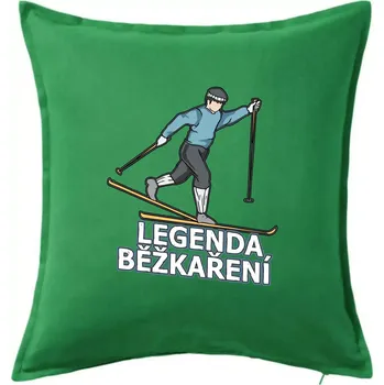 Polštář Legenda běžkaření - Polštář 50x50 - 50x50 - Pouze potah ( Středně zelená )