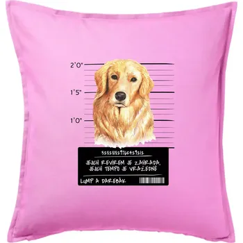Polštář Lump a darebák zlatý retrívr - Polštář 50x50 - 50x50 - Pouze potah ( Růžová )