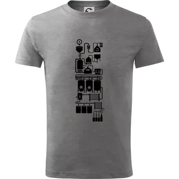 Chlapecké tričko Příběh piva - Tričko dětské bavlněné - 98 cm / 2 roky ( Tmavě šedý melír )