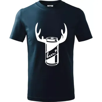 Chlapecké tričko Pivo plechovka - Tričko dětské bavlněné - 98 cm / 2 roky ( Námořní modrá (velmi tmavá - téměř černá) )