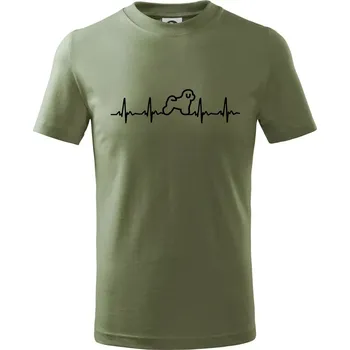 Chlapecké oblečení Bišonek ekg - Tričko dětské bavlněné - 98 cm / 2 roky ( Khaki )