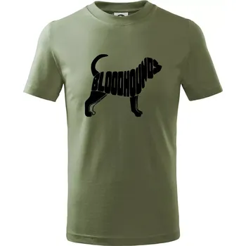Bloodhound nápis v těle - Tričko dětské bavlněné - 134 cm/8 let ( Khaki )