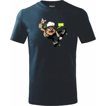 Skate lumberjack - Tričko dětské bavlněné - 98 cm / 2 roky ( Námořní modrá (velmi tmavá - téměř černá) )