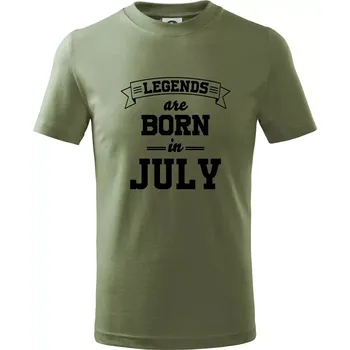 Legends are born in July - Tričko dětské bavlněné - 98 cm / 2 roky ( Khaki )