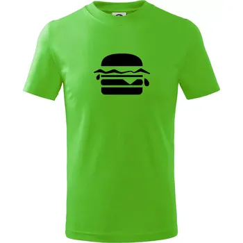 Chlapecké tričko Hamburger ikona - Tričko dětské bavlněné - 98 cm / 2 roky ( Apple Green )