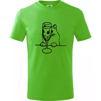 Kočka a sklínka - Tričko dětské bavlněné - 98 cm / 2 roky ( Apple Green )