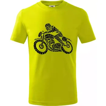 Chlapecké tričko Motorkář nápisy - Tričko dětské bavlněné - 98 cm / 2 roky ( Limetková )