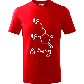 Barová chemie - whiskey - Tričko dětské bavlněné - 98 cm / 2 roky ( Červená )
