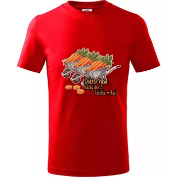 Chlapecké tričko Doktor říkal - 3 kolečka mrkve - Tričko dětské bavlněné - 98 cm / 2 roky ( Červená )