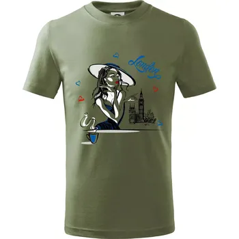 Fashion model London - Tričko dětské bavlněné - 98 cm / 2 roky ( Khaki )