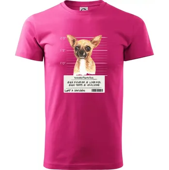 Pánská móda Lump a darebák čivava - Klasické pánské triko vyšší gramáže - L ( Purpurová )