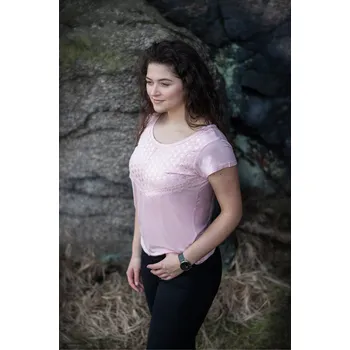 Dámské tričko Dámské triko s krátkým rukávem KIXMI JASMINA SVĚTLE RŮŽOVÁ XS