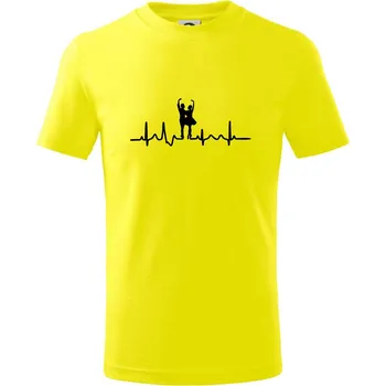 EKG tanec - pár - Tričko dětské bavlněné - 98 cm / 2 roky ( Citrónová )