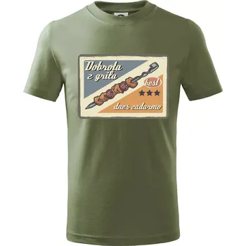 Chlapecké oblečení Dobrota z grilu - Tričko dětské bavlněné - 98 cm / 2 roky ( Khaki )