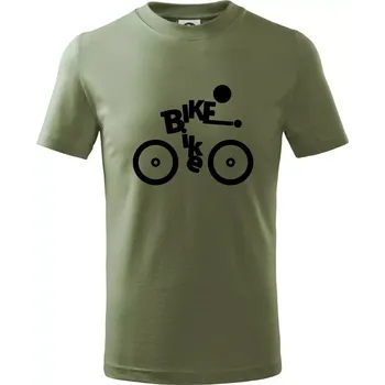 Bike nápis postava - Tričko dětské bavlněné - 98 cm / 2 roky ( Khaki )
