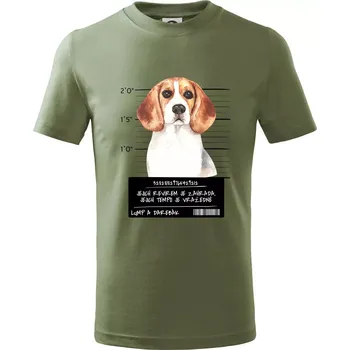 Lump a darebák bígl - Tričko dětské bavlněné - 134 cm/8 let ( Khaki )