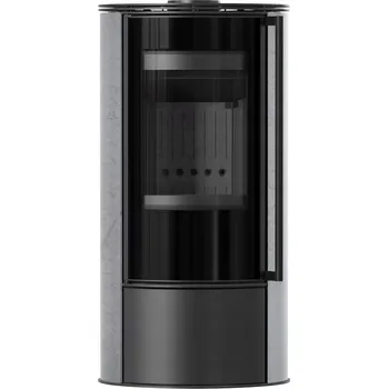 Krbová kamna KAMNA ERIK AKUMULAČNÍ KERAMIKA ŠEDÁ SATINOVÁ ČERNÁ