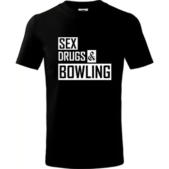 Chlapecké tričko Sex drugs bowling - Tričko dětské bavlněné - 98 cm / 2 roky ( Černá )