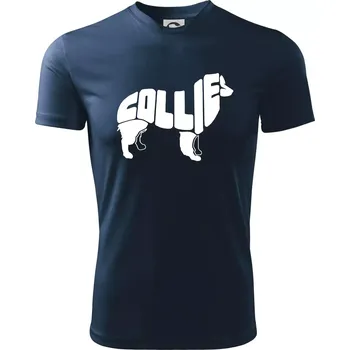 Border kolie písmo v těle - Dětské triko sportovní (dresovina) - 134 cm/8 let ( Námořní modrá (velmi tmavá - téměř černá) )
