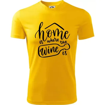 Chlapecké tričko Home is where wine is - Dětské triko sportovní (dresovina) - 122 cm/6 let ( Žlutá )