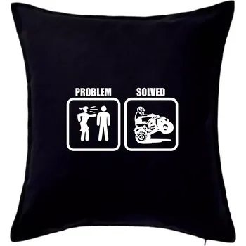 Polštář Problem quad / čtyřkolka - Polštář 50x50 - 50x50 - Pouze potah ( Černá )