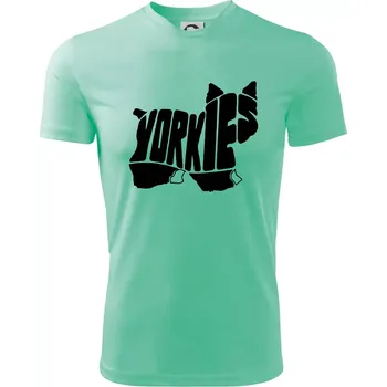 Jorkšírský teriér - Yorkie - Nápis v těle - Dětské triko sportovní (dresovina) - 158 cm/12 let ( Mátová )