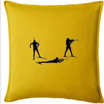 Polštář Biatlonista závod ON - Polštář 50x50 - 50x50 - Pouze potah ( Žlutá )