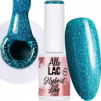 Lak na nehty Hybridní lak ALLELAC 6g LED/UV Gel Polish Flash Glitter Modrý