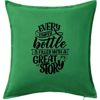 Polštář Every empty bottle - Polštář 50x50 - 50x50 - Včetně výplně ( Středně zelená )