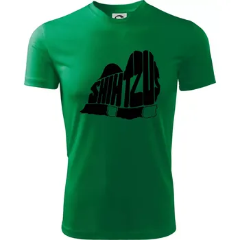 Chlapecké oblečení Shih-tzu - nápis v těle - Dětské triko sportovní (dresovina) - 122 cm/6 let ( Středně zelená )