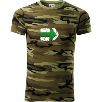 Pánské tričko Párová turistická značka zelená - Army CAMOUFLAGE - 2XL ( Zelený maskáč )