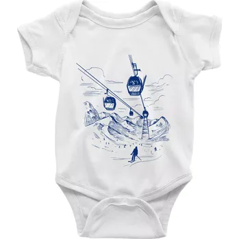 Kojenecké oblečení Ski areál - Body kojenecké s krátkým rukávem - Krátký r. 12-18 měs ( Bílá )