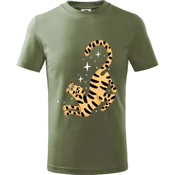 Chlapecké tričko Tygr s hvězdami (studio-arte.cz) - Tričko dětské bavlněné - 98 cm / 2 roky ( Khaki )