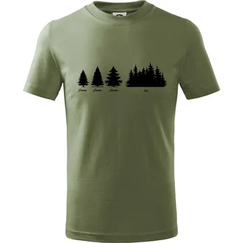 Evoluce lesa - Tričko dětské bavlněné - 98 cm / 2 roky ( Khaki )