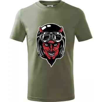 Chlapecké tričko Ďábel motorkář - Tričko dětské bavlněné - 98 cm / 2 roky ( Khaki )