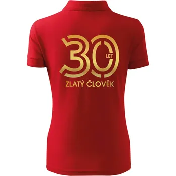 30 let zlatý člověk - Polokošile dámská Pique Polo - XS ( Červená )