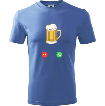 Chlapecké tričko Volá pivo (Pecka design) - Tričko dětské bavlněné - 98 cm / 2 roky ( Azurově modrá )