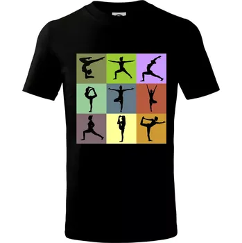 Chlapecké tričko Yoga abeceda - Tričko dětské bavlněné - 98 cm / 2 roky ( Černá )