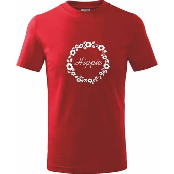 Hippie - Tričko dětské bavlněné - 98 cm / 2 roky ( Červená )