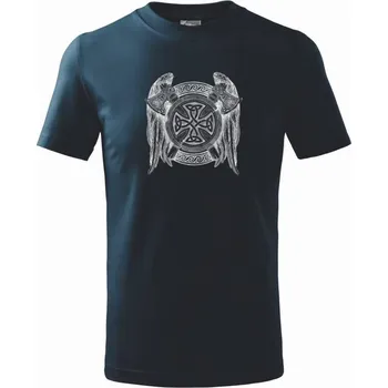 Keltský symbol a sekery - Tričko dětské bavlněné - 98 cm / 2 roky ( Námořní modrá (velmi tmavá - téměř černá) )