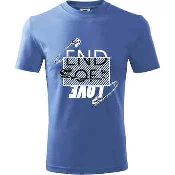 Chlapecké tričko End of love - Tričko dětské bavlněné - 98 cm / 2 roky ( Azurově modrá )